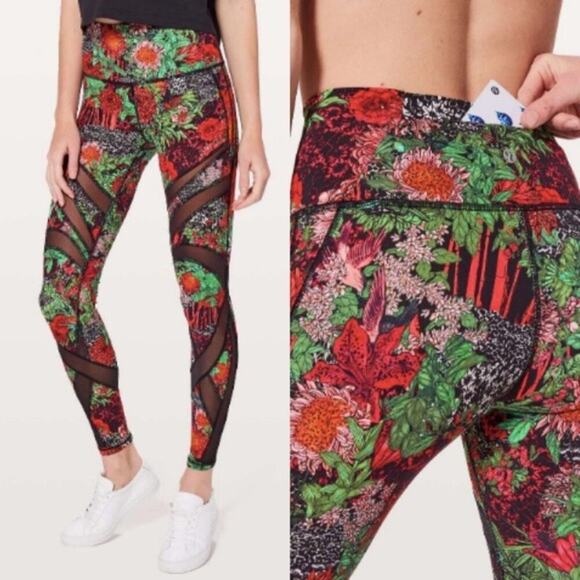 Lululemon Wunder Under Hi-Rise Tight Mesh 28" SIZE 4 Zen Garden Luxtreme Legging - Picture 1 of 12